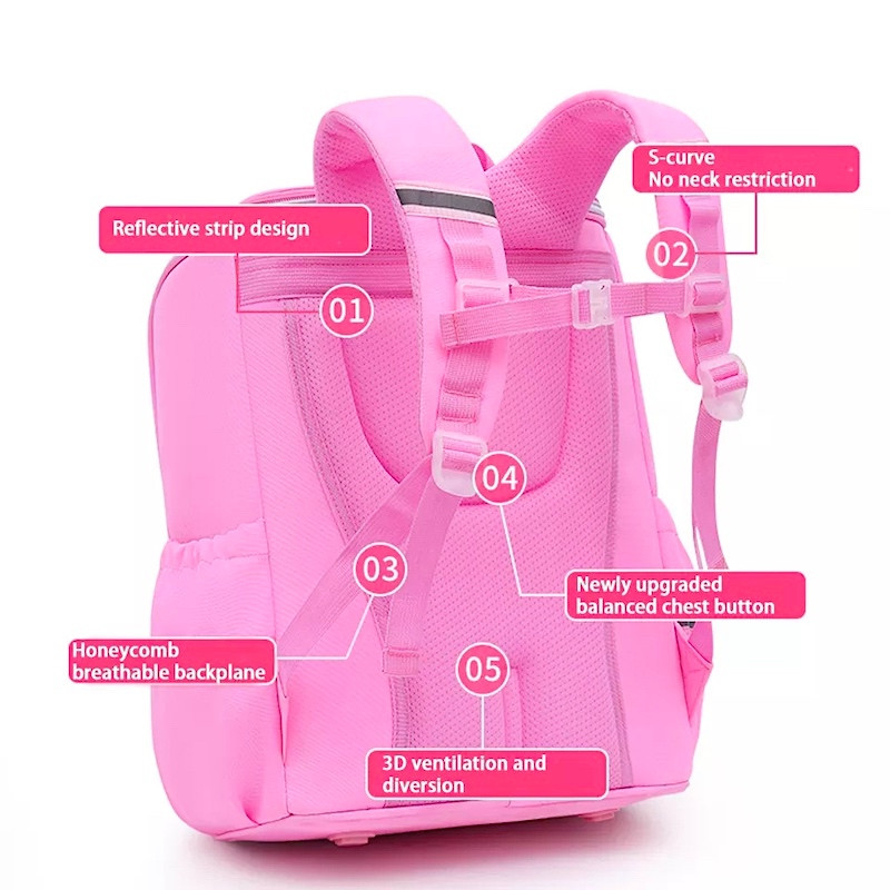 Girls School backpack Heart Shaped Fashion Model Student Backpack Pink